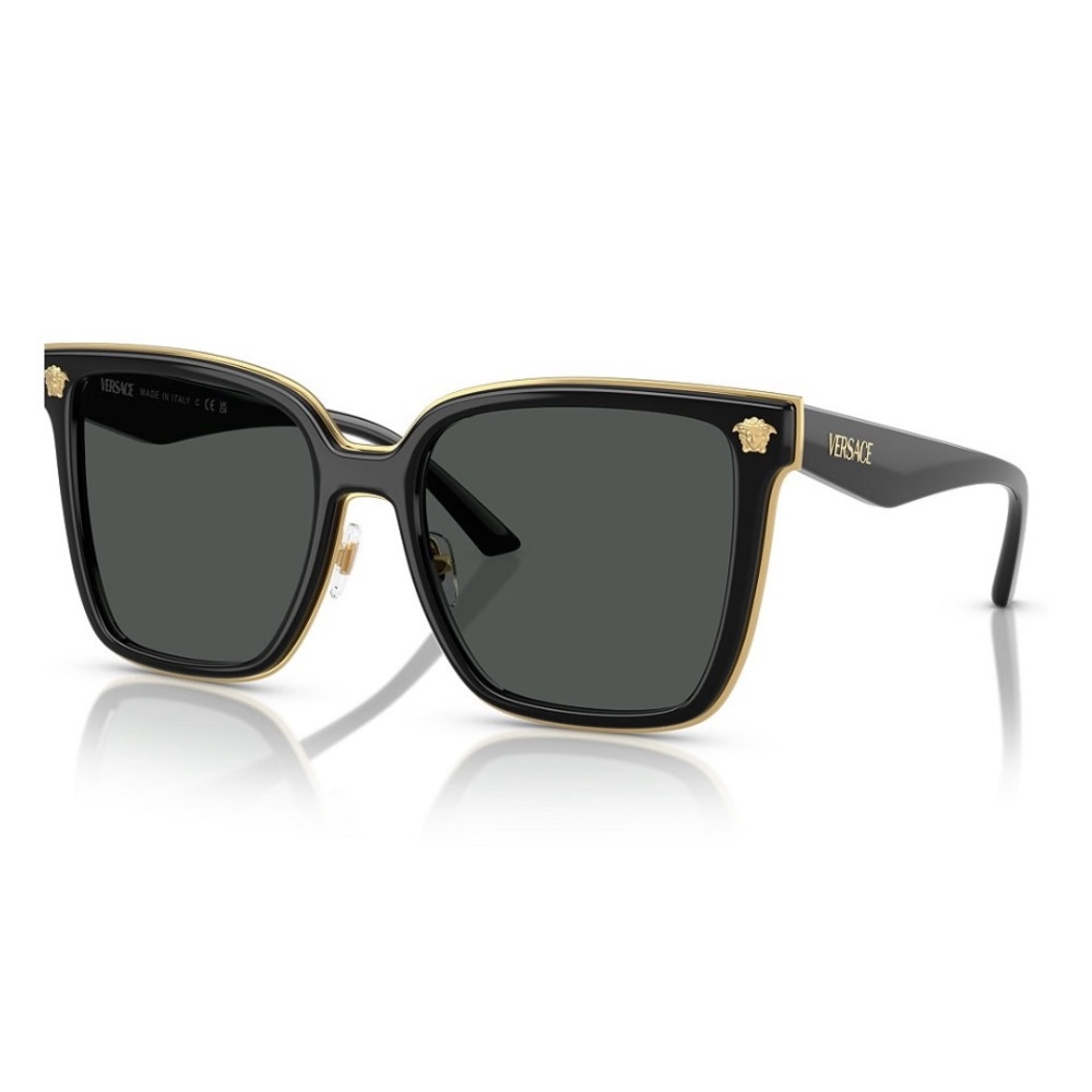 Versace Black and Gold Oversized Sunglasses